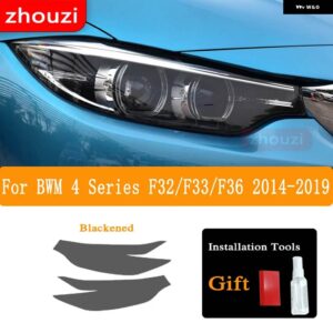 BMW F30 F31 G20 F10 F11 G30 F40 F32 F22 F36 F07 F34 G32 G11 G15 ヘッドライト ティントスモークブラックフィルム TPU ステッカー - F32 F33 F36 14-19