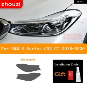 BMW F30 F31 G20 F10 F11 G30 F40 F32 F22 F36 F07 F34 G32 G11 G15 ヘッドライト ティントスモークブラックフィルム TPU ステッカー - G32 18-20