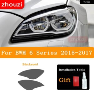 BMW F30 F31 G20 F10 F11 G30 F40 F32 F22 F36 F07 F34 G32 G11 G15 ヘッドライト ティントスモークブラックフィルム TPU ステッカー - 6 Series 15-17