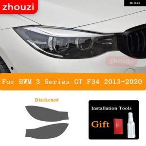 BMW F30 F31 G20 F10 F11 G30 F40 F32 F22 F36 F07 F34 G32 G11 G15 ヘッドライト ティントスモークブラックフィルム TPU ステッカー - F34 13-20