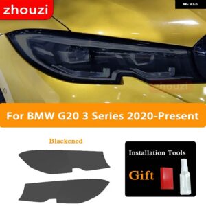 BMW F30 F31 G20 F10 F11 G30 F40 F32 F22 F36 F07 F34 G32 G11 G15 ヘッドライト ティントスモークブラックフィルム TPU ステッカー - G20 20-On