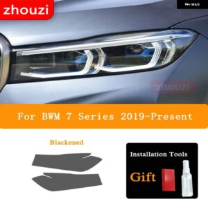 BMW F30 F31 G20 F10 F11 G30 F40 F32 F22 F36 F07 F34 G32 G11 G15 ヘッドライト ティントスモークブラックフィルム TPU ステッカー - 7 Series 19-On