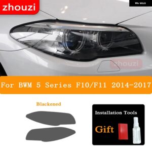 BMW F30 F31 G20 F10 F11 G30 F40 F32 F22 F36 F07 F34 G32 G11 G15 ヘッドライト ティントスモークブラックフィルム TPU ステッカー - F10 F11 14-17