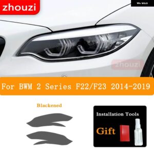 BMW F30 F31 G20 F10 F11 G30 F40 F32 F22 F36 F07 F34 G32 G11 G15 ヘッドライト ティントスモークブラックフィルム TPU ステッカー - F22 F23 14-19