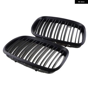 BMW X5 X6 E70 E71 2007-2013 デュアルスラットフロント バンパー キドニー グリル 吸気 ラジエーター ガード レーシング グリル 装飾 - Matte Black