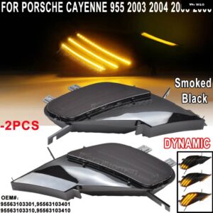 ポルシェ LED ダイナミックウィンカー ライトサイドフェンダーマーカーシーケンシャル ウインカーランプ カイエン 955 37773 - Dynamic Smoked Type