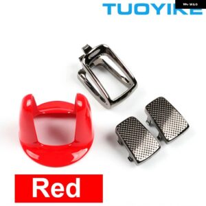 ポルシェ マルチカラー点火 スタート エンジン ストップ ボタン ノブ ブラケット 装飾カバー トリム NEW カイエン 9YA.1 パナメーラ 9 - ABS Red