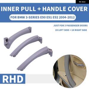 BMW RHD 車インナーハンドル インテリアドア パネル プル トリム カバー グレーベージュ黒左右 3シリーズ E90 E91 316 318 320 325 - RHD Gray 6pcs set