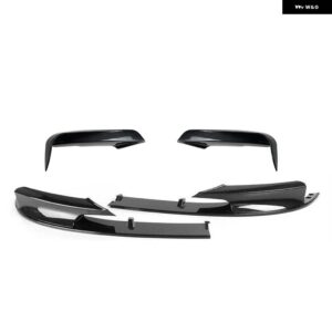 BMW 3シリーズ F30 2012-2018 M スポーツカーボンルックフロント バンパー スポイラー リップ + フォグライト ランプ フレーム カバー スプリッター トリム - Carbon Fiber Look