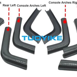 ポルシェ LHD RHD インナードアハンドル トリム カイエン 2011-17 ABS カーボン インテリア アームレスト センター コンソール - Full Set 12PCS