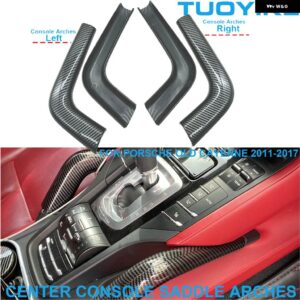 ポルシェ LHD RHD インナードアハンドル トリム カイエン 2011-17 ABS カーボン インテリア アームレスト センター コンソール - Console L N R 4PCS