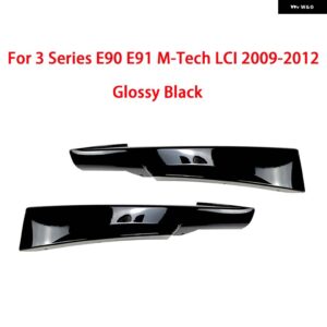 BMW 3シリーズ E90 E91 320I 330I M-TECH LCI 2005-2012 325I 328I フロント バンパー サイドスプリッターカバー フォグランプ エアベント スポイラー - Glossy Black