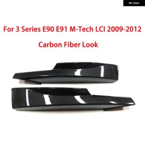 BMW 3シリーズ E90 E91 320I 330I M-TECH LCI 2005-2012 325I 328I フロント バンパー サイドスプリッターカバー フォグランプ エアベント スポイラー - Carbon Fiber Look3