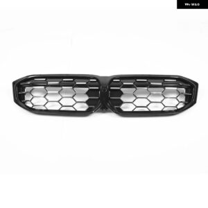 BMW フロントキドニー グリル 3シリーズ G20 G21 G28 2023 2024 LCI 320I 325I 330I 車アッパー バンパー フードメッシュ グリル カメラ穴 - Black silver