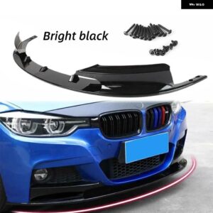 BMW フロント バンパー リップ F30/F35 3シリーズ M スタイル 2012-2018 フロント バンパー カバー スポーツ バージョン 専用 ブラック/カーボンルック - Bright Black