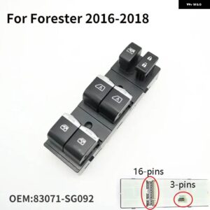 スバル 電動パワーウィンドウ コントロール スイッチ左ドライバーリフター ボタン フォレスター 2008-2018 - 83071-SG092