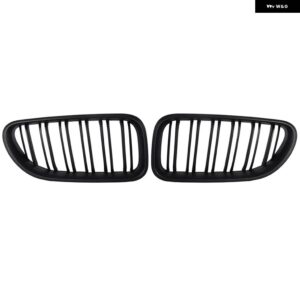 BMW キドニー グリル フロント バンパー デュアルスラット ラジエーター ガード吸気 グリル 装飾 6シリーズ F06 F12 F13 M6 2012-2017 - Matte Black