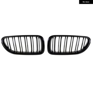 BMW キドニー グリル フロント バンパー デュアルスラット ラジエーター ガード吸気 グリル 装飾 6シリーズ F06 F12 F13 M6 2012-2017 - Glossy Black