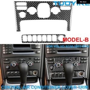ボルボ LHD RHD カー スタイリング カーボン AC エアコン ベント グリル フレッシュカバー パネル トリム ステッカー フレーム XC90 2003-2014 - Console AC Cover B