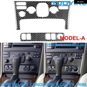 ボルボ LHD RHD カー スタイリング カーボン AC エアコン ベント グリル フレッシュカバー パネル トリム ステッカー フレーム XC90 2003-2014 - Console AC Cover A