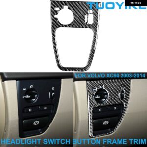 ボルボ LHD RHD カー スタイリング カーボンインナールーフ READLIGHT 装飾 フレーム カバー トリム ステッカー ペースト スタイル XC90 2003-2014 - Headlight Button