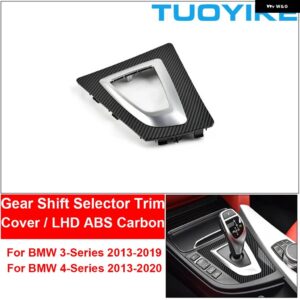 BMW LHD ギア シフト セレクター トリム カバー トランス ミッション シフター ベゼル 3 GT 4シリーズ F30 F31 F34 F35 F32 F33 F36 2013-2019 - LHD ABS Carbon 1PCS