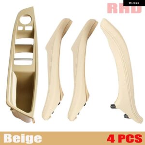 BMW RHD インテリア ラックドア革ハンドル アセンブリ 5シリーズ F10 F11 F18 520I 523I 525I 528I 535I - Beige 4pcs Set