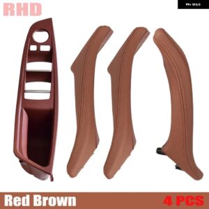 BMW RHD インテリア ラックドア革ハンドル アセンブリ 5シリーズ F10 F11 F18 520I 523I 525I 528I 535I - Wine Red-4pcs-Set