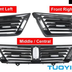 BMW LHD 車フレッシュ エアコン ベント グリル アウトレット パネル カバー 交換左右中央 AC トリム X1 E84 10-16 マットブラック - LHD 3PCS set
