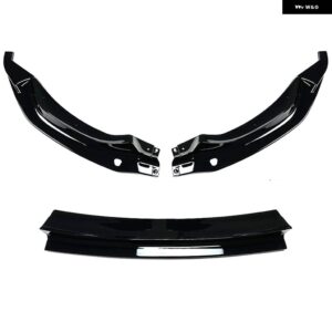 BMW F80 M3 F82 F83 M4 2015-2020 フロント バンパー スポイラー リップカーボンルック/グロスブラックアンダースプリッターブレード プロテクター キット - Glossy Black