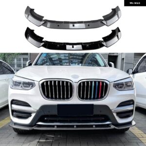 BMW X3 G01 X4 G02 06.2018-2021 フロント バンパー スポイラー リップ通常 バージョン グロスブラック/カーボンルックアンダースプリッターブレード - Glossy Black