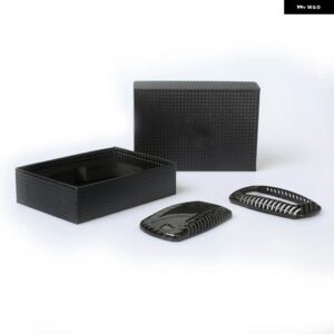 BMW ブラック/レッドカーボン自動リモートキーシェル FOB ケースカバー キャップ 1 2 3 4 5 6 7シリーズ X1 X3 X4 X5 M5 M6 3GT 5GT 2012-UP - black