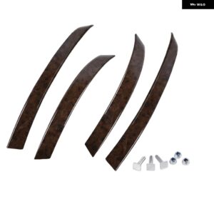 BMW 5シリーズ E60 E61 2004-2006 インテリア サイドドアアーム グリップ ハンドル トリム カバー - 4PCS-Woodgrain