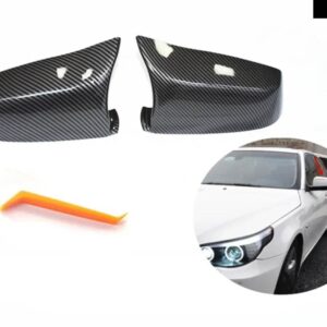 BMW リアビュードア ウイング ミラー サイドミラー カバー キャップシェルケース 5シリーズ E60 E61 2008 2009 2010 - black