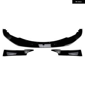 BMW 1シリーズ F20 F21 M スポーツ 2011-2015 118I 120I カーボンルックフロント バンパー スプリッターブレードリップ + サイド スポイラー カバー トリム - Glossy Black