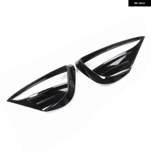 テスラ フロント フォグライト カバー トリム モデルY 2020-2023 カーボンルック/グロスブラックサイド バンパー エアベント インテー - Glossy Black