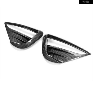 テスラ フロント フォグライト カバー トリム モデルY 2020-2023 カーボンルック/グロスブラックサイド バンパー エアベント インテー - Carbon Fiber Look