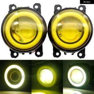 スバル 2個 フォグランプ エンジェルアイ DRL レガシィアウトバック 2010 2011 2012 フロント バンパー LED フォグ ドラ - 2pcs　yellow　light