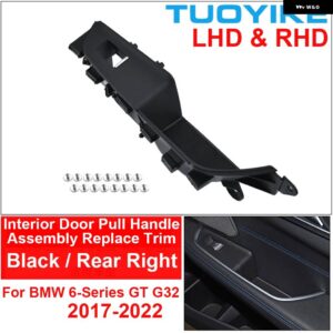 BMW LHD RHD 車インナードアプルハンドルカバー アームレスト アセンブリ トリム フロントリア LR 4色 6 GT G32 2017-22 用交換 - Black-Rear Right