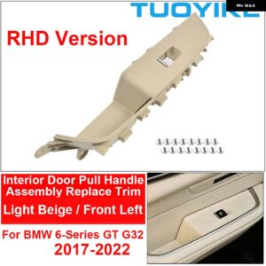BMW RHD カーボン車内ドアプルハンドルカバー アームレスト アセンブリ トリム 交換 6 GT G32 630I 640I 2017-2022 - Light Beige Front L