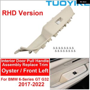 BMW RHD カーボン車内ドアプルハンドルカバー アームレスト アセンブリ トリム 交換 6 GT G32 630I 640I 2017-2022 - Oyster Front Left