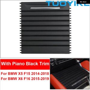 BMW インテリア コンソール 車ドリンクウォーターカップ ホルダー トリム カーテンスライドローラー ブラインド 交換 X5 X6 F15 F16 2014-18 51169251973 - With Piano Black Tr