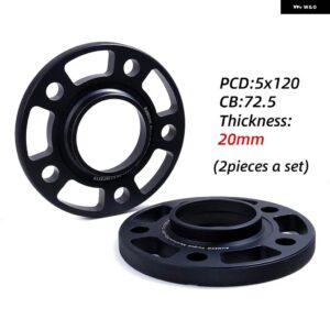 BMW 10/12/15/20MM ホイール スペーサー アダプター PC D 5X120 CB 72.5MM 5 ラグスーツ E/Fシリーズ 汎用 車 2ピース アルミ 6061-T6 - 5x120x72.5x20mm