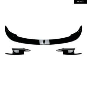 BMW 5シリーズ F10 F11 M5 2012-16 フロント バンパー スポイラー リップ + サイド フォグライト エアベント スプリッターコーナーカバー トリム - Glossy Black