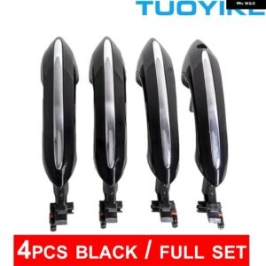 BMW 黒 外装 コンフォートアクセスドアハンドル WITHLED インジケータライト 5/GT/6/7-シリーズ F10 F18 F07 F06 F12 F01 F02 51217231931 - LHD 4PCS Full Set