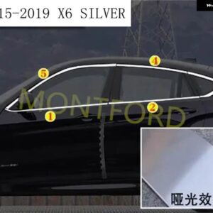 BMW ステンレスドア全窓 フレーム 窓ドアシルモールド トリム カバー X6 E71 F16 G06 2008-2022 ブラック - X5 F15 SILVER