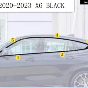 BMW ステンレスドア全窓 フレーム 窓ドアシルモールド トリム カバー X6 E71 F16 G06 2008-2022 ブラック - X6 G06 BLACK