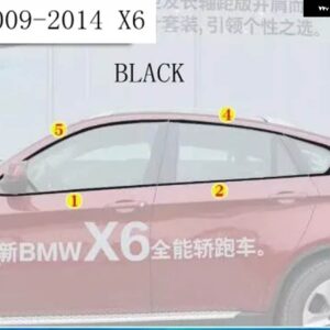 BMW ステンレスドア全窓 フレーム 窓ドアシルモールド トリム カバー X6 E71 F16 G06 2008-2022 ブラック - X6 E71 BLACK