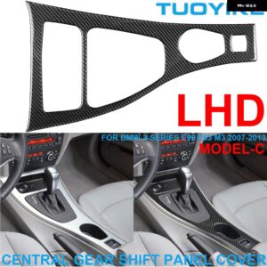 BMW LHD RHD カー スタイリング カーボン中央 コンソール ギア シフト パネル カバー トリム デカール ステッカー 3シリーズ E90 E93 M3 2007-2013 - Model-C LHD Trim