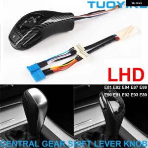 BMW LHD LED 自動 ギア シフト レバーノブ トリム M スポーツ スタイル 1 3シリーズ E81 E82 E84 E87 E88 E90 E91 E92 E93 Z4 E89 - LHD-Carbon Fiber